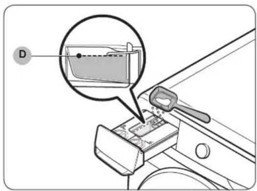 SAMSUNG WW80T734DWH - Hinweise zum Waschmittelbehälter - 2