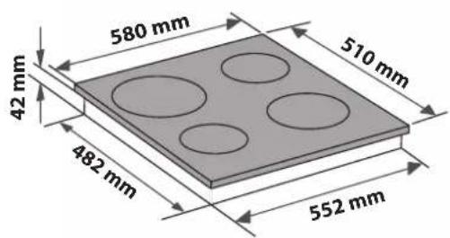580 mm 42 mm 510 mm 482 mm 552 mm