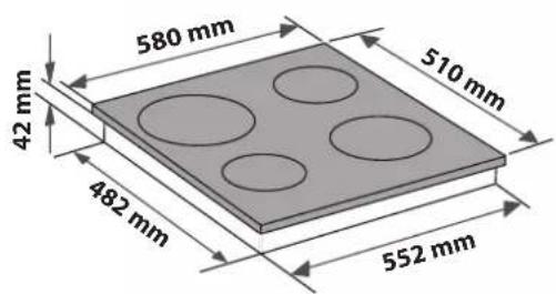 580 mm 42 mm 510 mm 482 mm 552 mm