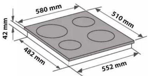 580 mm 42 mm 510 mm 482 mm 552 mm