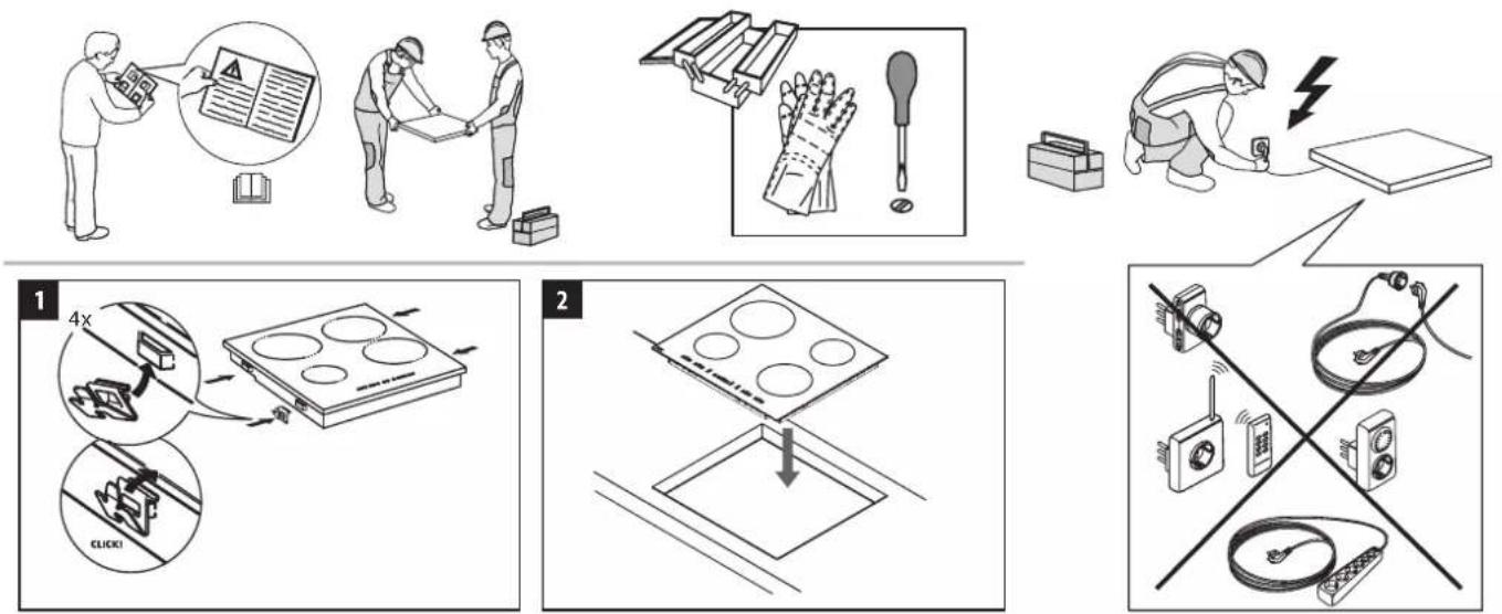 HOTPOINT HR 632 B - PLACING THE HOB - 1