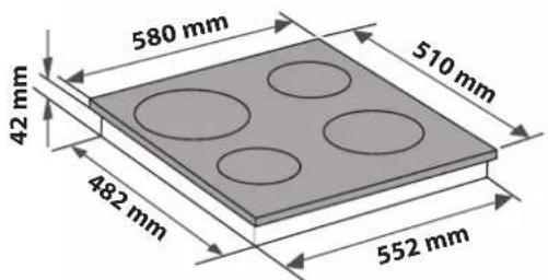 580 mm 42 mm 510 mm 482 mm 552 mm
