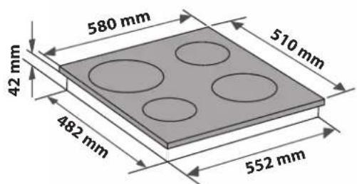 580 mm 42 mm 510 mm 482 mm 552 mm