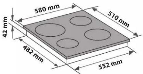 580 mm 42 mm 510 mm 482 mm 552 mm