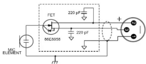 MIC ELEMENT FET 86E6958 220 pF 220 pF + M N M