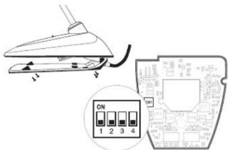 Diagram showing a hair iron device with labeled parts and an ON/OFF button diagram below it.