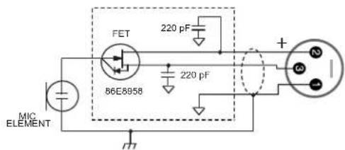 MIC ELEMENT FET 86E8958 220 pF 220 pF + - M -