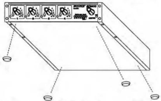 Diagram of an electronic device rear panel with labeled ports and connection points