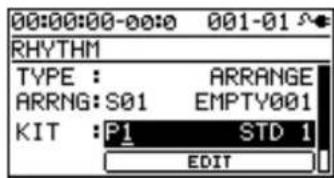 00:00:00-00:0 001-01 RHYTHM TYPE : ARRANGE ARRNG: S01 EMPTY001 KIT :P1 STD 1 EDIT