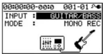 00:00:00-00:0 001-01 INPUT : GUITAR/BASS MODE : MONO REC