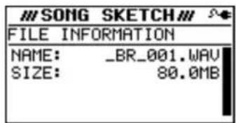 SONG SKETCH FILE INFORMATION NAME: _BR_001.WAV SIZE: 80.0MB