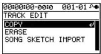 00:00:00-00:0 001-01 TRACK EDIT COPY ERASE SONG SKETCH IMPORT