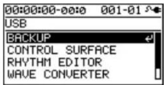 00:00:00-00:0 001-01 USB BACKUP CONTROL SURFACE RHYTHM EDITOR WAVE CONVERTER