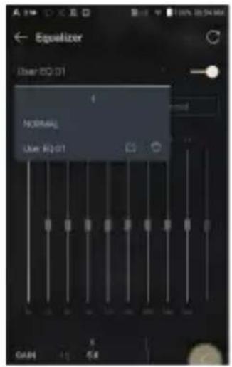Astell&Kern KANN Alpha - Deleting a Custom Equalizer Setting - 1