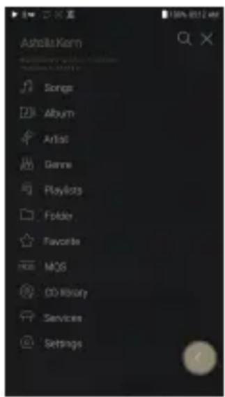 Astell&Kern KANN Alpha - Main Menu - 2