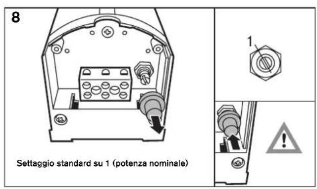 8 Settaggio standard su 1 (potenza nominale)