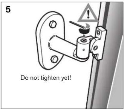 5 Do not tighten yet!