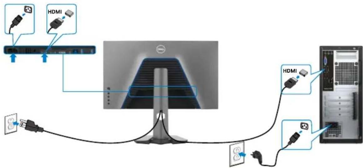 DELL S Series S2721DGFA - So verbinden Sie Ihren Monitor mit dem Computer: - 2