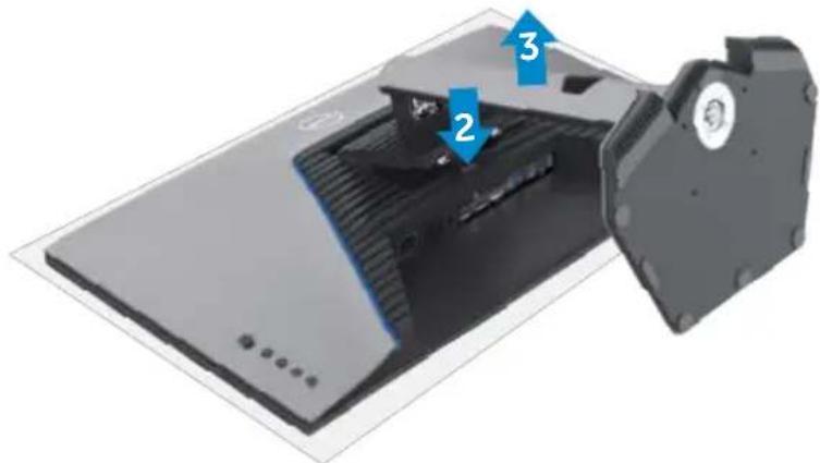 DELL S Series S2721DGFA - So entfernen Sie den Ständer: - 1