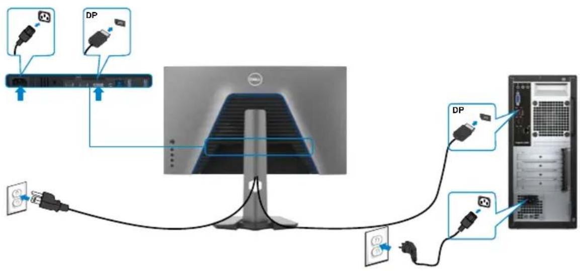 DELL S Series S2721DGFA - So verbinden Sie Ihren Monitor mit dem Computer: - 3