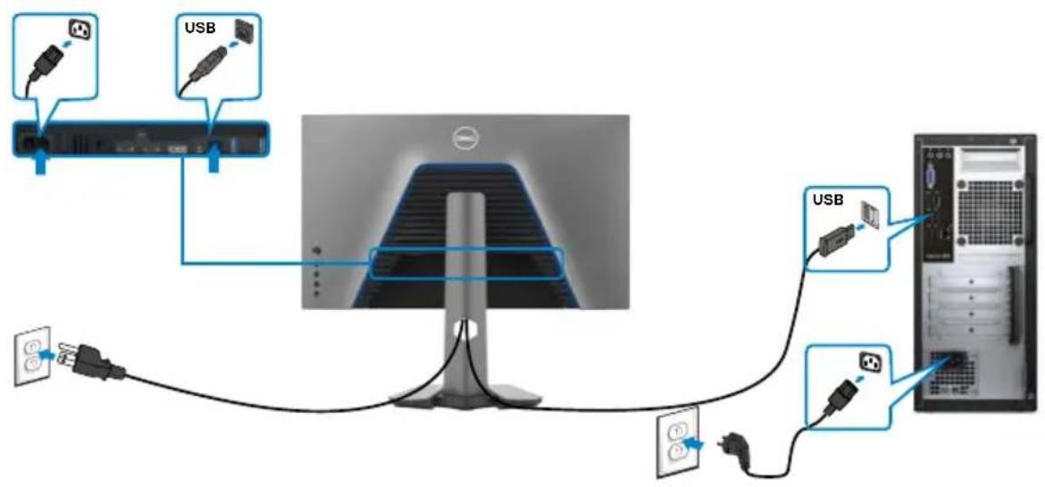DELL S Series S2721DGFA - So verbinden Sie Ihren Monitor mit dem Computer: - 4