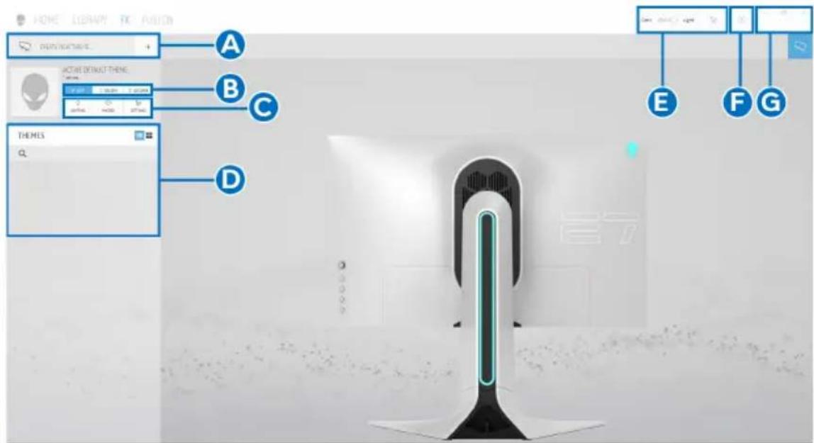 ALIENWARE AW2720HFA - Navigation durch das AlienFX Fenster - 1