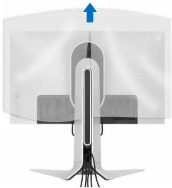 ALIENWARE AW2720HFA - △ VORSICHT: Halten Sie den Ständer beim Anheben des Monitors fest, um unbeabsichtigte Beschädigungen zu vermeiden. - 1