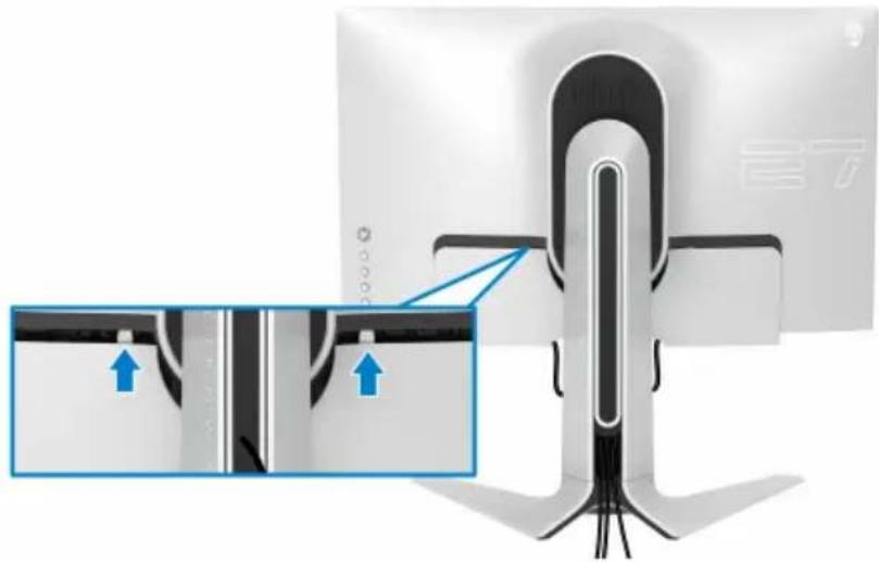 ALIENWARE AW2720HFA - △ VORSICHT: Halten Sie den Ständer beim Anheben des Monitors fest, um unbeabsichtigte Beschädigungen zu vermeiden. - 2