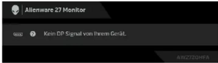 ALIENWARE AW2720HFA - HINWEIS: Die Meldung könnte je nach angeschlossenem Eingangssignal leicht unterschiedlich sein. - 1