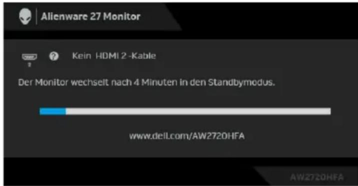 ALIENWARE AW2720HFA - HINWEIS: Die Meldung könnte je nach angeschlossenem Eingangssignal leicht unterschiedlich sein. - 1