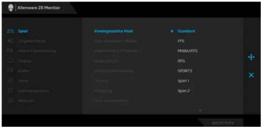 ALIENWARE AW2521HFLA - Voreingestellte Modi - 1