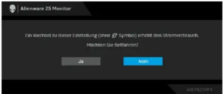 ALIENWARE AW2521HFLA - OSD-Warnmeldung - 6
