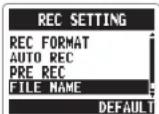 ZOOM H2next - Setting how fi les are named Stereo fi les only - 4