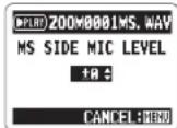 ZOOM H2next - Changing the S level MS-RAW only - 4