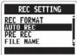 ZOOM H2next - Changing automatic recording settings - 7