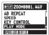 ZOOM H2next - Changing the play mode - 2