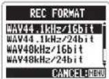 ZOOM H2next - Setting the recording format - 4