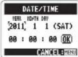 ZOOM H2next - Setting the date and time - 3