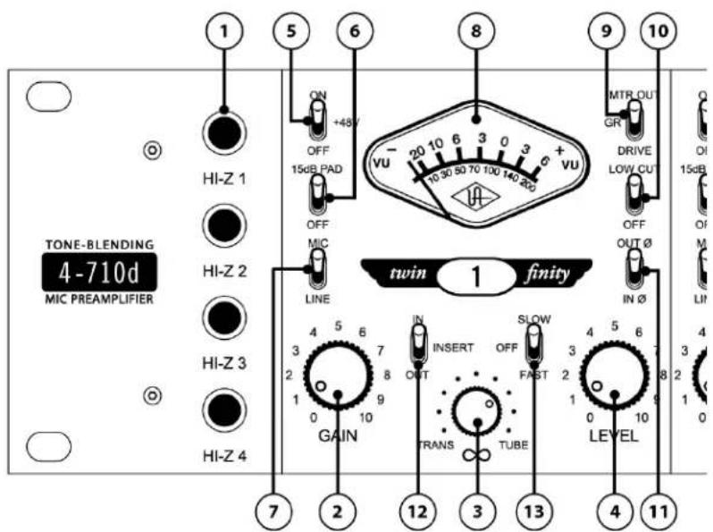 Universal Audio 4-710D - Analog Controls - 1