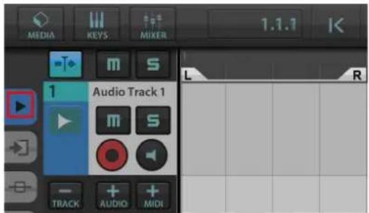 MEDIA KEYS MIXER 1.1.1 Audio Track 1 L R TRACK AUDIO MIDI