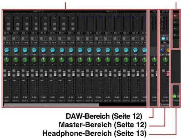 DAW-Bereich (Seite 12) Master-Bereich (Seite 12) Headphone-Bereich (Seite 13)