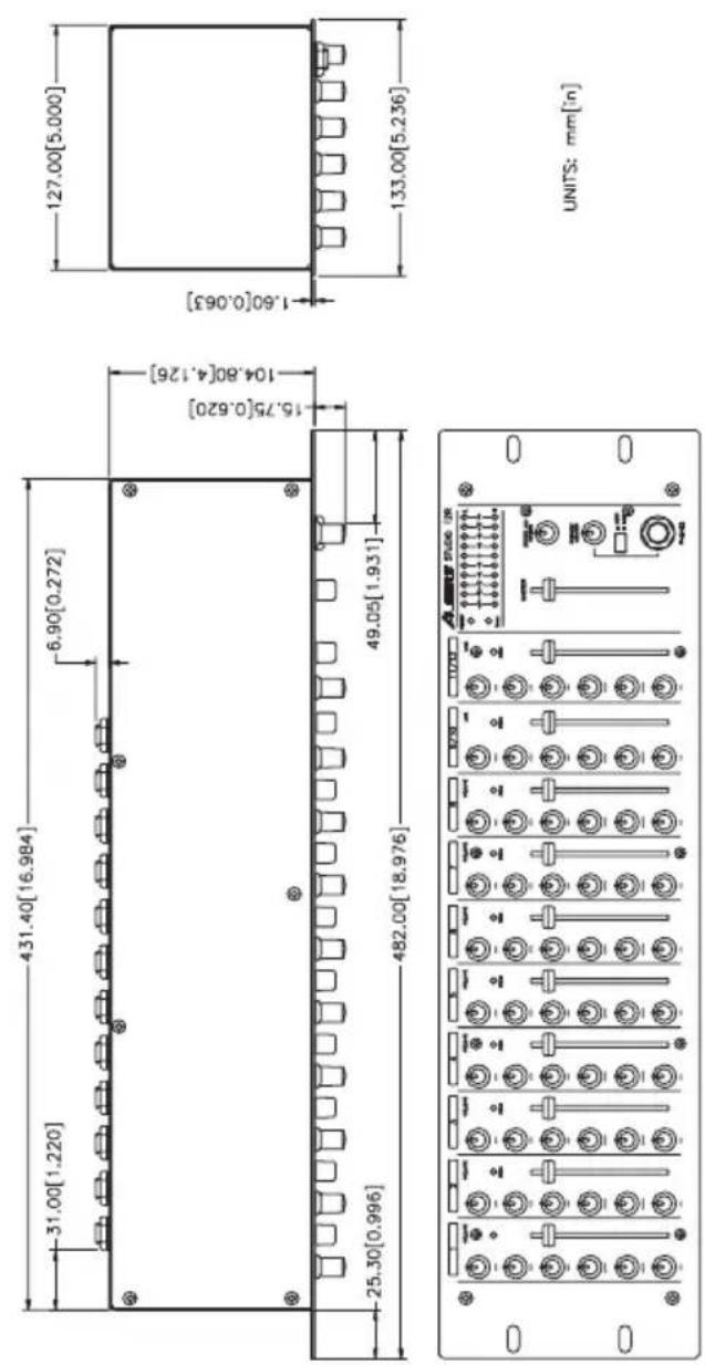 ALESIS MultiMix 12R - DIMENSIONAL DRAWING - 1