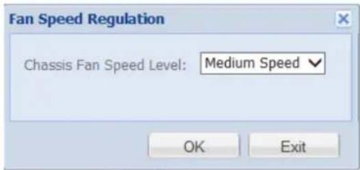 Fan Speed Regulation Chassis Fan Speed Level: Medium Speed OK Exit