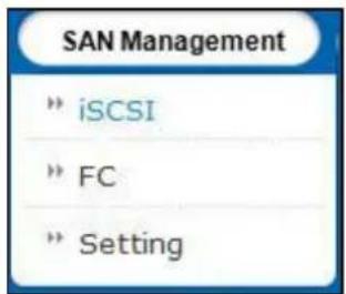 SAN Management » iSCSI » FC » Setting