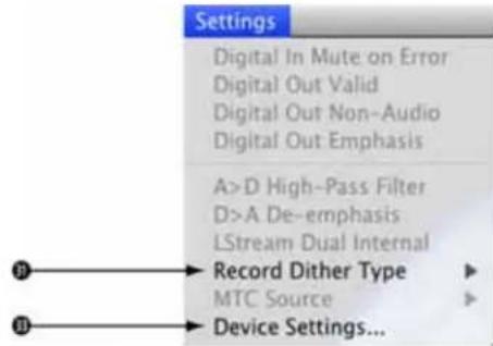 LYNX AES16e-50 - Settings Menu - 2