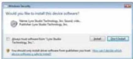 LYNX AES16e-50 - Installing the Windows Driver Package in Windows Vista - 3
