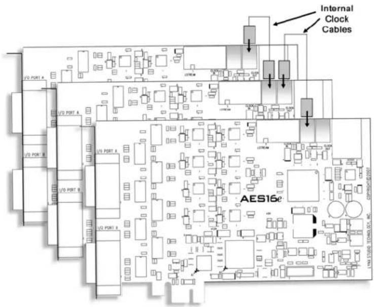 LYNX AES16e-50 - Clocking multiple cards with the CBL-ICC Internal Clock Cable - 1