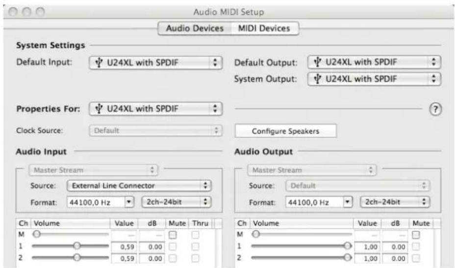 ESI U24 XL - Mac OS X Audio-MIDI-Konfiguration - 1