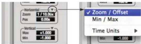 MOTU 828mk3 Hybrid - Horizontal controls (time axis) - 1