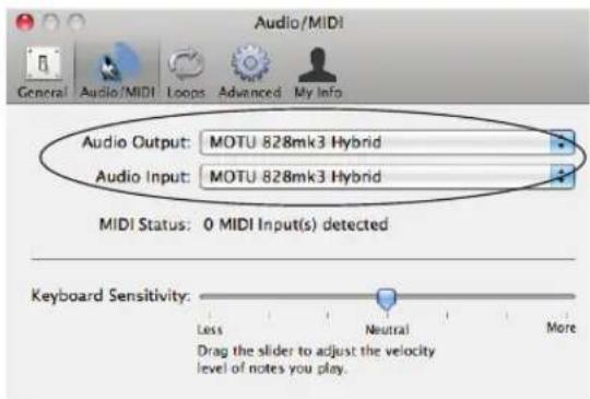 MOTU 828mk3 Hybrid - Garage Band - 1